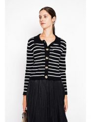 ASSUILI Kardigan w kolorze czarno-białym rozmiar: 42. Czarne swetry Assuili, bez wzorów, klasyczne, bez ramiączek. Za 130.99 zł.