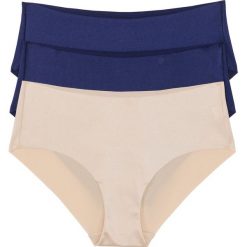 Figi "panty" cięte laserowo (3 pary) bonprix niebiesko-cielisty. Bokserki damskie marki bonprix. Za 23.97 zł.