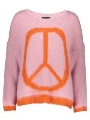 Miss goodlife Sweter "Peace" w kolorze jasnoróżowym rozmiar: S. Różowe swetry miss goodlife, s, bez wzorów, ze splotem, bez ramiączek. Za 184.95 zł.