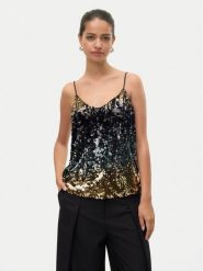 Vero Moda Top Ria 10317314 Czarny Regular Fit. Czarne topy Vero Moda, xs, bez wzorów, z syntetyku, bez kołnierzyka, bez ramiączek. Za 89.99 zł.