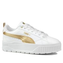 Buty damskie sportowe Puma KARMEN II METALLIC DREAM PLATFORM. Białe buty treningowe Puma, bez wzorów, z materiału, bez zapięcia, trekkingowe. Za 229.00 zł.