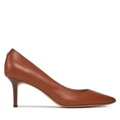 Szpilki LAUREN RALPH LAUREN. Brązowe szpilki Lauren Ralph Lauren, bez wzorów, bez obcasa, na szpilce, bez zapięcia. Za 569.99 zł.