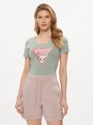 Guess T-Shirt W4GI21 J1314 Niebieski Slim Fit. Niebieskie t-shirty Guess, s, z aplikacjami, z bawełny, bez kołnierzyka, bez ramiączek. Za 119.99 zł.