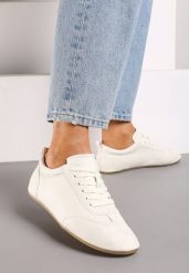 Beżowe Tenisówki bez Zdobień z Ekoskóry Verillis. Brązowe trampki Renee, z aplikacjami, z jeansu, bez zapięcia. W wyprzedaży za 67.99 zł.