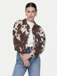 ONLY Koszula Canny 15358626 Brązowy Regular Fit. Brązowe koszule ONLY, m, bez wzorów, z bawełny, bez kołnierzyka, bez ramiączek. Za 129.99 zł.