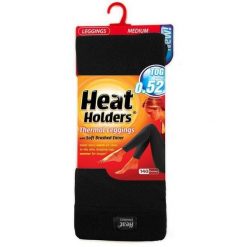 Legginsy damskie z uchwytami termicznymi, czarne. Czarne legginsy HEAT HOLDERS, bez wzorów. Za 160.99 zł.