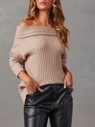 Milan Kiss Sweter w kolorze beżowym rozmiar: XL. Brązowe swetry Milan Kiss, xl, bez wzorów, prążkowane, bez ramiączek. Za 130.99 zł.