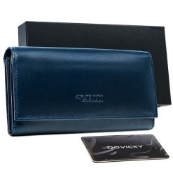Portfel granatowy Cavaldi RD-23-GCL-0986 NAVY. Niebieskie portfele 4U Cavaldi, bez wzorów, ze skóry. Za 67.99 zł.