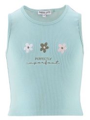 Happy girls by Eisend Top w kolorze błękitnym rozmiar: 146. Niebieskie topy happy girls by Eisend, bez wzorów, bez kołnierzyka, bez ramiączek. Za 52.92 zł.