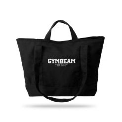 Torba fitness płócienna 30 l czarna Athletic Club. Czarne torby na laptopa GYMBEAM, bez wzorów, z bawełny, na ramię. Za 75.90 zł.
