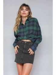 Monki Spódnica dżinsowa w kolorze antracytowym rozmiar: 34. Czarne spódnice Monki, bez wzorów, klasyczne, mini. Za 39.99 zł.