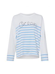 Marc Cain Bluza Kobiety Bawełna biały, 44. Białe bluzy Marc Cain, bez wzorów, z bawełny, eleganckie, bez ramiączek, bez kaptura. Za 849.95 zł.