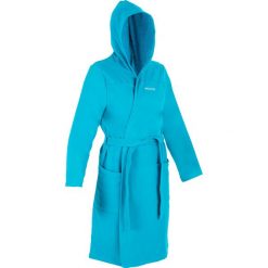 Szlafrok na basen damski Nabaiji 500 z bawełny ekologicznej. Niebieskie szlafroki damskie WATKO, m, bez wzorów, z bawełny, bez ramiączek. Za 79.99 zł.
