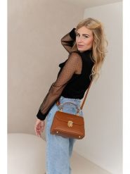 Lia Biassoni Skórzana torebka w kolorze jasnobrązowym - 23 x 16 x 12 cm rozmiar: onesize. Brązowe torebki klasyczne Lia Biassoni, bez wzorów, z materiału, przez ramię, bez dodatków. Za 260.99 zł.