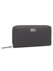 Lacoste Duży Portfel Damski L Zip Wallet NF2900PO Czarny. Czarne portfele Lacoste, bez wzorów, ze skóry. Za 299.99 zł.