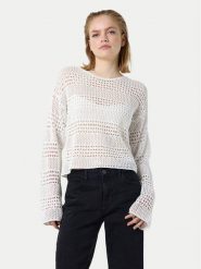 Noisy May Sweter Laika 27029389 Biały Regular Fit. Białe swetry Noisy May, xs, bez wzorów, z bawełny, bez ramiączek. Za 109.99 zł.