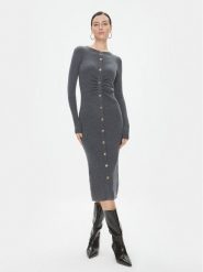 Pinko Sukienka dzianinowa Ermellino 101926 A15S Szary Slim Fit. Szare sukienki Pinko, s, bez wzorów, z dzianiny, bez kołnierzyka, bez ramiączek. Za 819.99 zł.