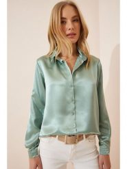 Happiness Istanbul Koszula w kolorze miętowym rozmiar: 38. Niebieskie koszule Happiness Istanbul, bez wzorów, bez kołnierzyka, bez ramiączek. Za 73.99 zł.