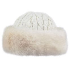 Czapka z futerkiem damska Barts. Białe czapki zimowe Barts, bez wzorów, eleganckie. Za 213.00 zł.