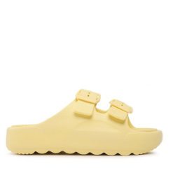 Klapki Gap. Żółte klapki GAP, bez wzorów, bez obcasa, bez zapięcia. Za 219.99 zł.