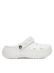 Crocs Klapki BAYA PLATFORM CLOG 208186-100 Biały. Białe klapki Crocs, bez wzorów, bez obcasa, bez zapięcia. Za 249.99 zł.
