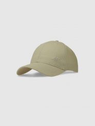 4F Czapka z daszkiem strapback uniseks - beżowa XS/S. Brązowe czapki z daszkiem 4f, na lato, bez wzorów, z bawełny, sportowe. W wyprzedaży za 39.99 zł.