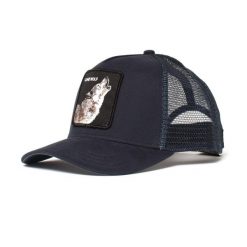 Czapka z daszkiem Goorin Bros. Lone Wolf Animal Farm Trucker 101-0389-NVY. Czarne czapki z daszkiem Goorin Bros, bez wzorów. Za 167.99 zł.