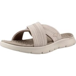 Sandały SKECHERS GO WALK FLEX Beżowy. Brązowe sandały Skechers, bez wzorów, z tkaniny, bez obcasa, bez zapięcia. Za 174.99 zł.