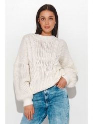 Numinou Sweter w kolorze kremowym rozmiar: onesize. Brązowe swetry Numinou, bez wzorów, z wełny, bez ramiączek. Za 83.81 zł.