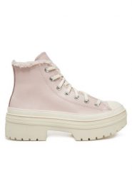 Converse Trampki Chuck Taylor All Star Lugged Heel Sherpa A09346C 662 Różowy. Czerwone trampki Converse, bez wzorów, z materiału, retro, bez zapięcia. Za 279.99 zł.