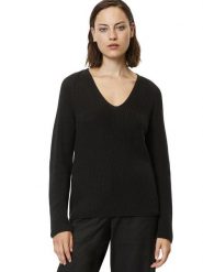 Marc O'Polo Sweter 308 6059 60097 Czarny Regular Fit. Czarne swetry Marc O'Polo, s, bez wzorów, z bawełny, bez ramiączek. Za 469.99 zł.