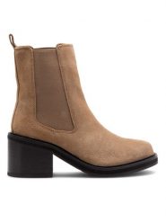 Sergio Bardi Botki KAP-C1048-01SB Beżowy. Brązowe botki Sergio Bardi, bez wzorów, bez obcasa, na słupku, bez zapięcia. Za 279.00 zł.