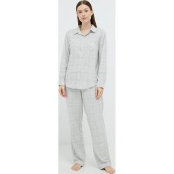 Lauren Ralph Lauren piżama damska kolor szary. Szare piżamy Lauren Ralph Lauren, l, bez wzorów, z tkaniny, bez kołnierzyka, bez ramiączek, długie. W wyprzedaży za 379.99 zł.