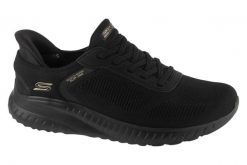 Buty sportowe Sneakersy damskie, Slip-Ins: BOBS Sport Squad Chaos - Current Muse. Czarne buty treningowe Skechers, bez wzorów, z materiału, przed kostkę, bez zapięcia, trekkingowe. Za 329.99 zł.