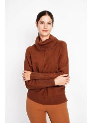 ASSUILI Sweter w kolorze jasnobrązowym rozmiar: 38. Brązowe swetry Assuili, bez wzorów, klasyczne, bez ramiączek. Za 113.99 zł.