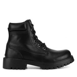 Botki Clara Barson. Czarne botki Clara Barson, bez wzorów, bez obcasa, na płaskiej podeszwie, bez zapięcia. Za 119.99 zł.