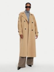 Weekend Max Mara Płaszcz wełniany Natale 2425016021 Beżowy Regular Fit. Brązowe płaszcze Weekend Max Mara, na zimę, bez wzorów, z wełny, bez kaptura. Za 3,299.00 zł.