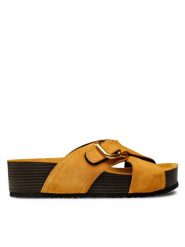 Gino Rossi Klapki 22SS40 Pomarańczowy. Brązowe klapki Gino Rossi, bez wzorów, ze skóry, bez obcasa, bez zapięcia. Za 209.99 zł.