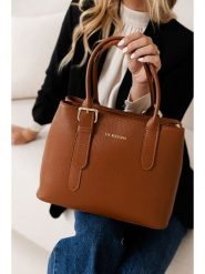 Lia Biassoni Skórzana torebka w kolorze jasnobrązowym - 33 x 25 x 11 cm rozmiar: onesize. Brązowe torebki klasyczne Lia Biassoni, bez wzorów, z materiału, przez ramię, bez dodatków. Za 304.99 zł.