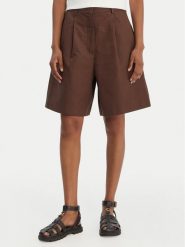 Weekend Max Mara Bermudy Ecuba 2615141022 Brązowy Loose Fit. Brązowe szorty Weekend Max Mara, bez wzorów, z bawełny. Za 869.99 zł.