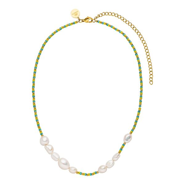 Purelei Purelei Naszyjnik Z Pereł Blissful Naszyjniki 1 ct Damski. Niebieskie naszyjniki Purelei, z materiału, z perłą, pozłacane. Za 108.49 zł.