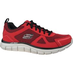 Buty Track Bucolo Rozmiar 44 Czerwony - 52630-RDBK. Czerwone buty treningowe Skechers, bez wzorów, z gumy, bez zapięcia, na fitness i siłownię. Za 249.99 zł.