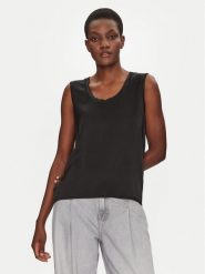 ViCOLO Bluzka TD0006 Czarny Relaxed Fit. Czarne bluzki ViCOLO, m, bez wzorów, z wiskozy, bez kołnierzyka, bez ramiączek. Za 119.99 zł.