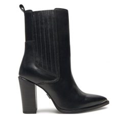 Botki Bronx. Czarne botki Bronx, bez wzorów, bez obcasa, na słupku, bez zapięcia. Za 479.99 zł.