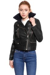 DAMSKA KURTKA SKÓRZANE LEE LEATHER PERFECTO BLACK L58YAY01. Czarne kurtki Lee, l, bez wzorów, ze skóry, bez kaptura. Za 809.99 zł.