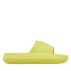 Klapki Guess. Zielone klapki Guess, z aplikacjami, bez obcasa, bez zapięcia. Za 199.99 zł.