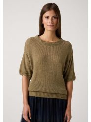 More & More Sweter w kolorze khaki rozmiar: 42. Brązowe swetry More & More, bez wzorów, ze splotem, bez ramiączek. Za 223.99 zł.