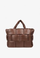 Brązowa Pikowana Torebka Shopperka z Efektem 3D Vamirre. Brązowe torebki klasyczne Born2be, bez wzorów, z jeansu, eleganckie, pikowane, bez dodatków. Za 159.99 zł.