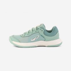 Buty do padla, tenisa i pickleballa damskie Kuikma Comfort Lite. Zielone buty treningowe KUIKMA, bez wzorów, z materiału, bez zapięcia, na fitness i siłownię. Za 129.99 zł.