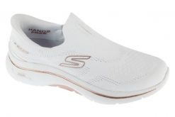 Buty sportowe Sneakersy damskie, Go Walk Arch Fit 2.0 - Tatum. Białe buty treningowe Skechers, bez wzorów, z materiału, przed kostkę, bez zapięcia, trekkingowe. Za 479.99 zł.